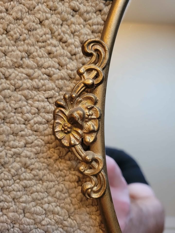 Antique Brass Oval Mirrors (Pair) - photo 3