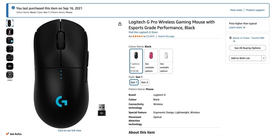 Logitech G Pro Wireless Gaming Mouse - photo 3