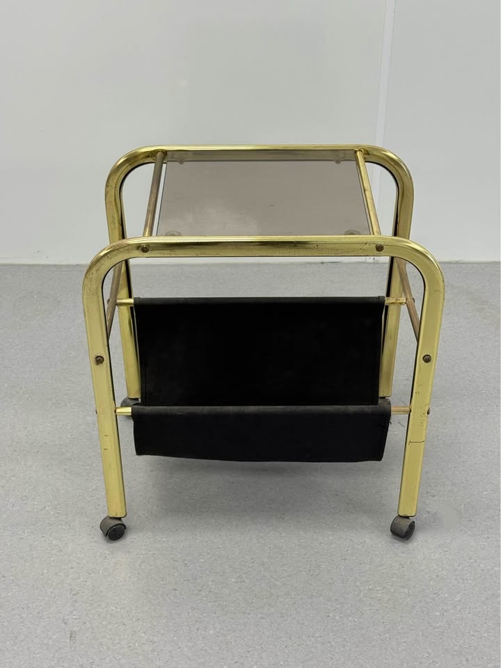 Vintage Brass Magazine Table/Shelf - photo 2