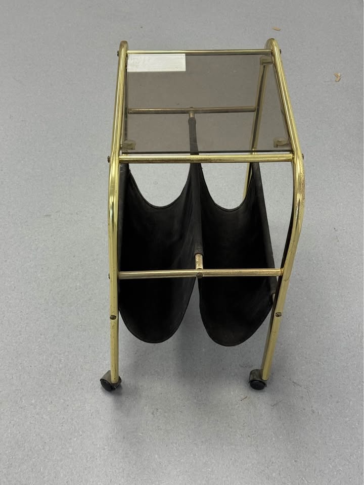 Vintage Brass Magazine Table/Shelf - photo 3