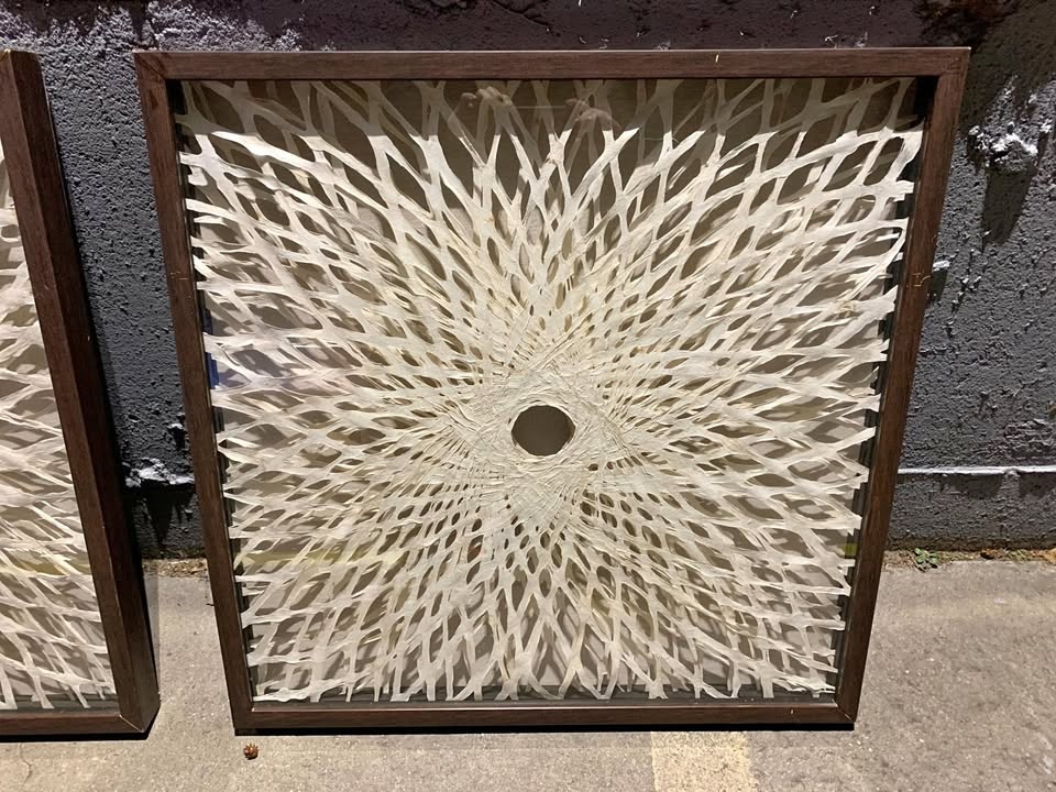 Rice Paper Spiral Shadow Box Wall Art
