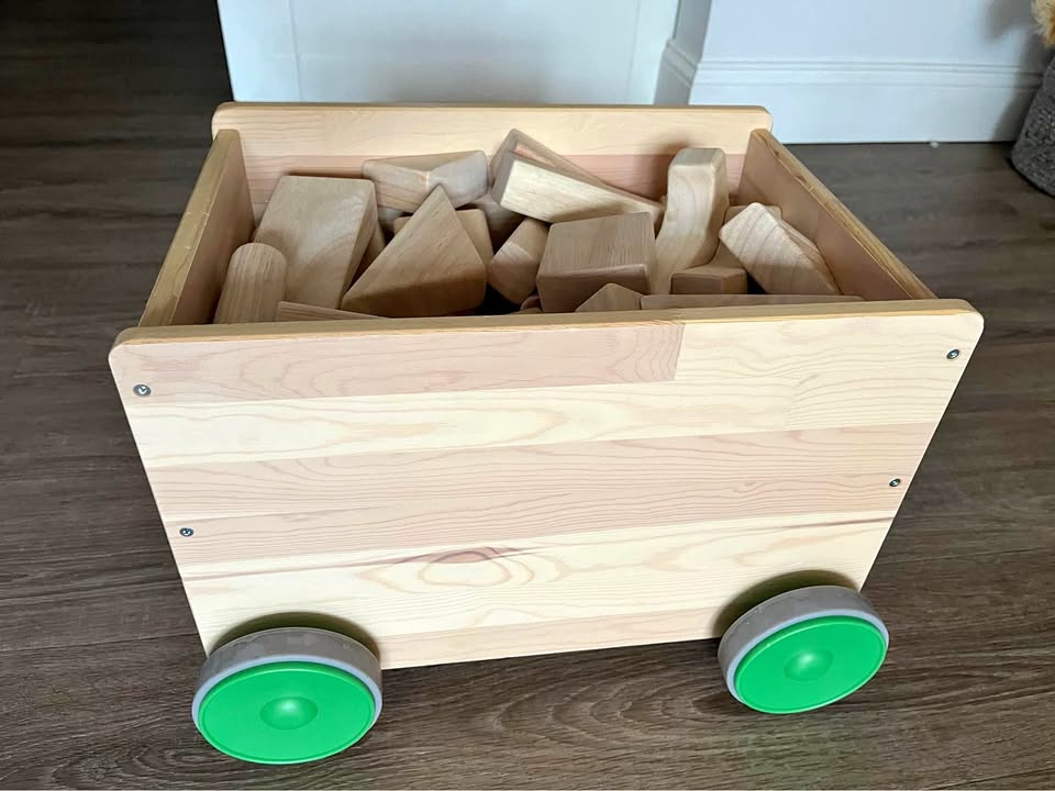 IKEA Flisat toy storage with building blocks