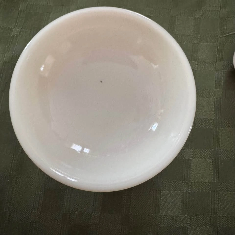 Milk glass / depression glass child's bowl and spoon - photo 5