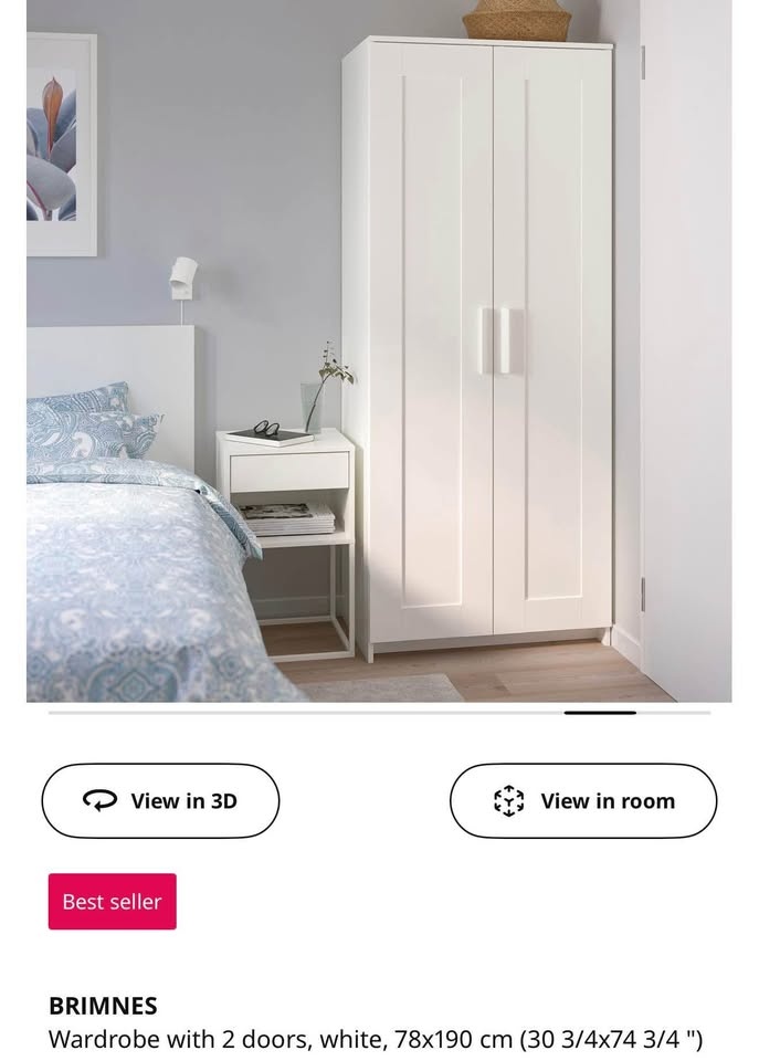 BRIMNES White Wardrobe with 2 Doors - photo 5