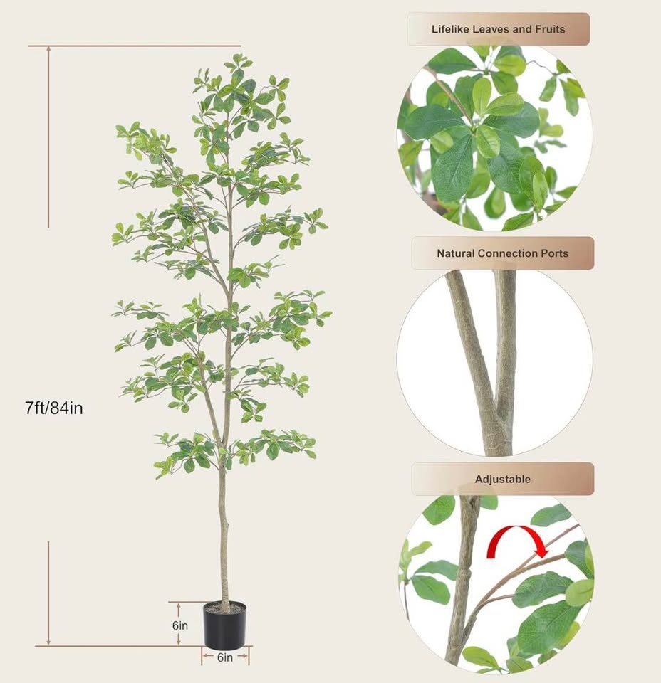 Bellacat Faux Black Olive Tree 7ft, Tall Faux Trees Indoor with - photo 2