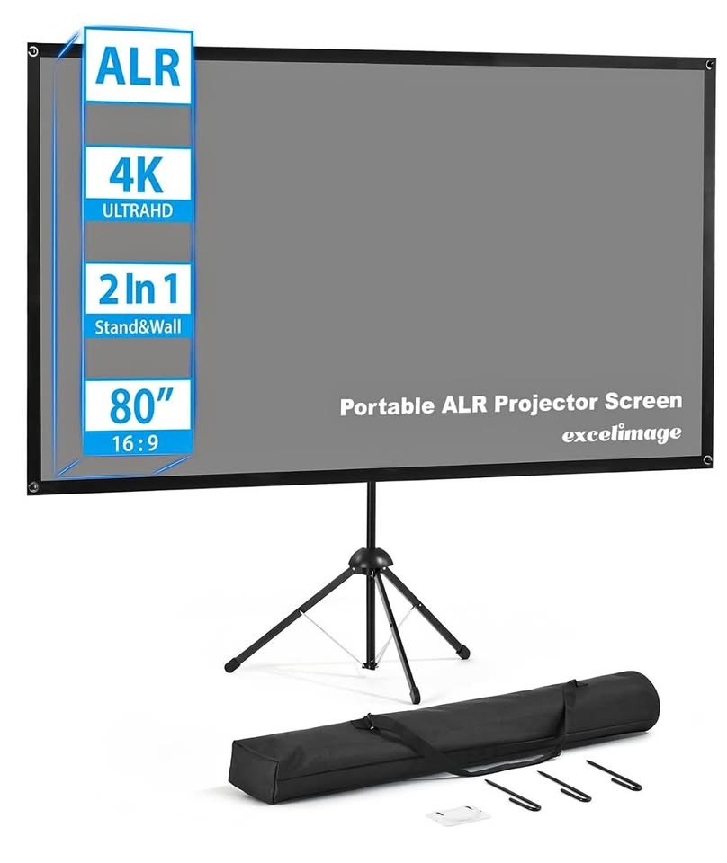 Portable Projector Screen with Stand, ALR 80 Inch