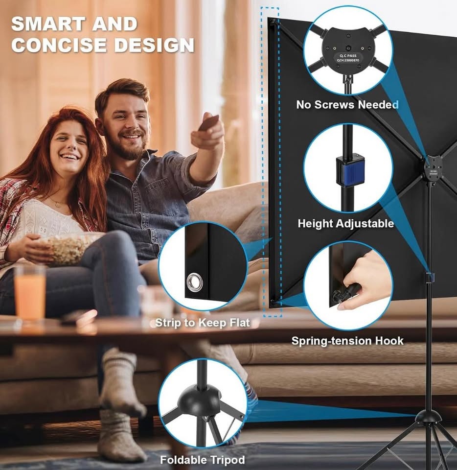 Portable Projector Screen with Stand, ALR 80 Inch - photo 3