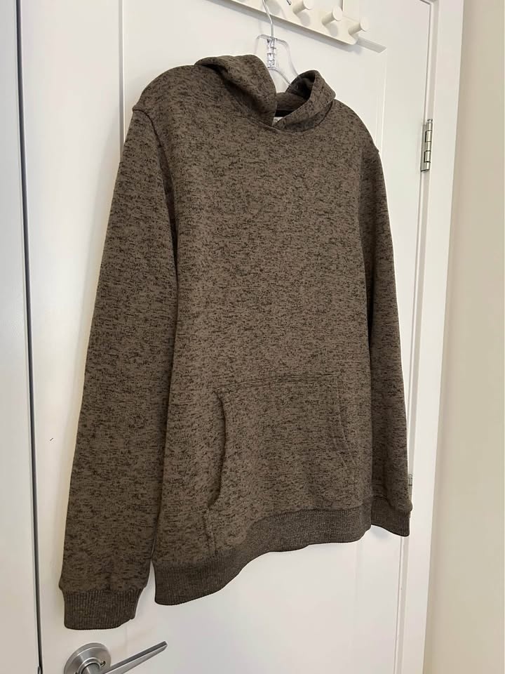 MENS FLEECE LINED PULL-OVER HOODIE SWEATER (BROWN) - photo 2