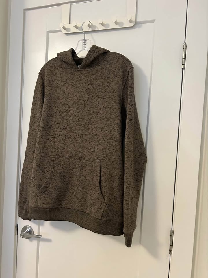 MENS FLEECE LINED PULL-OVER HOODIE SWEATER (BROWN) - photo 3