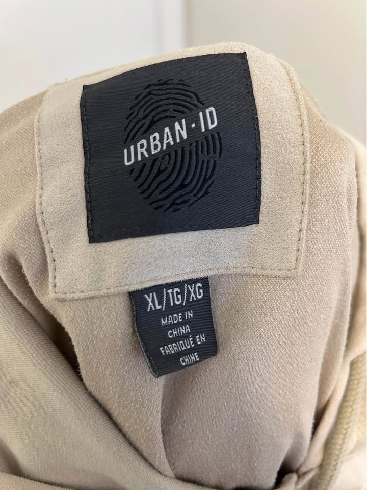 Men's Velvet Pull-Over Hoodie Sweater (Beige) - photo 4