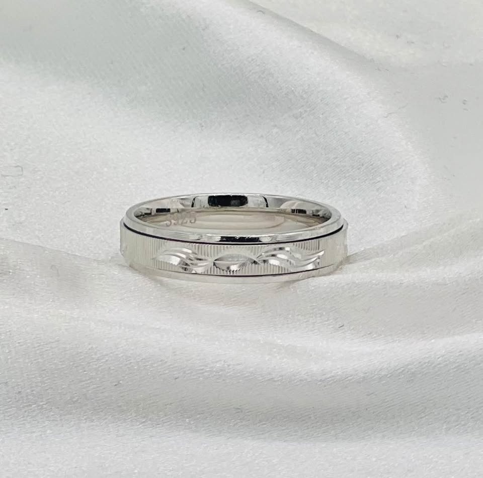 Mens 925 Sterling Silver Bands or Anxiety Ring or Spinner Ring - photo 2
