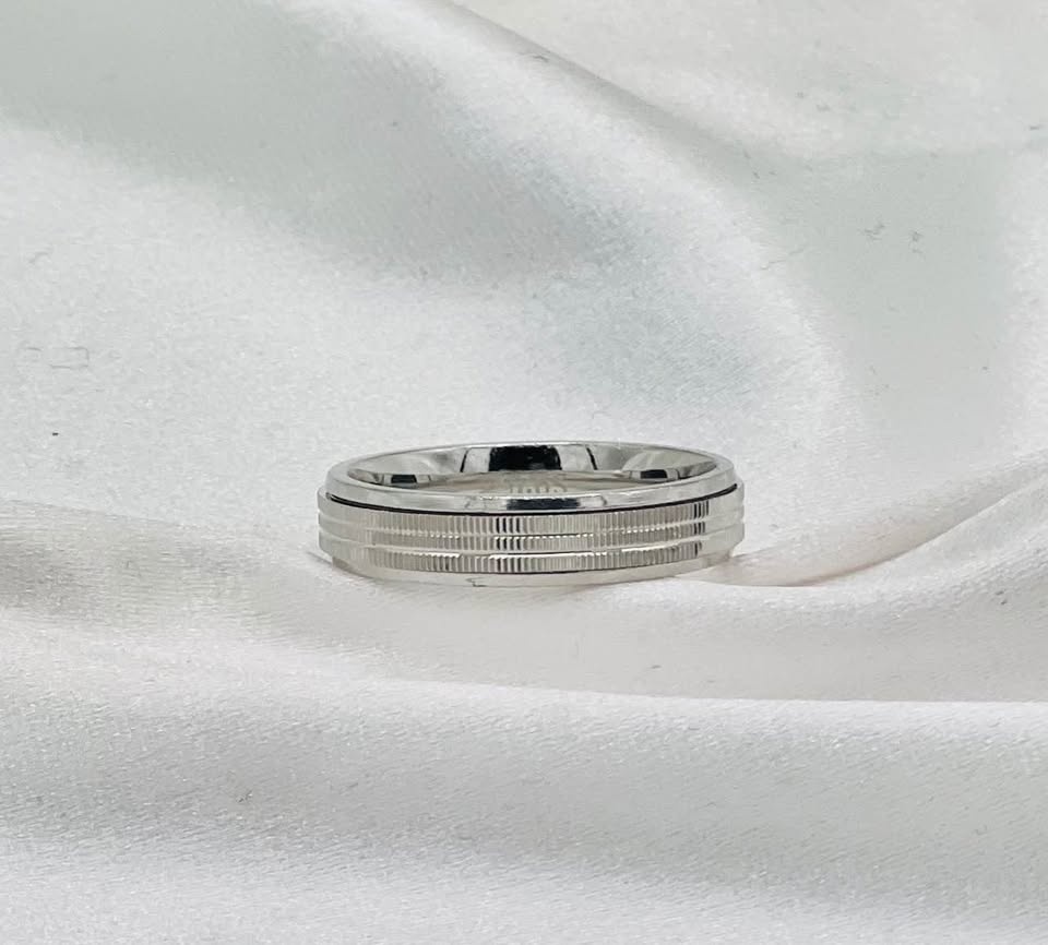 Mens 925 Sterling Silver Bands or Anxiety Ring or Spinner Ring - photo 3