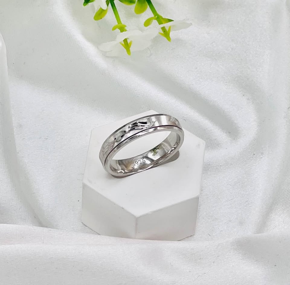 Mens 925 Sterling Silver Bands or Anxiety Ring or Spinner Ring - photo 5