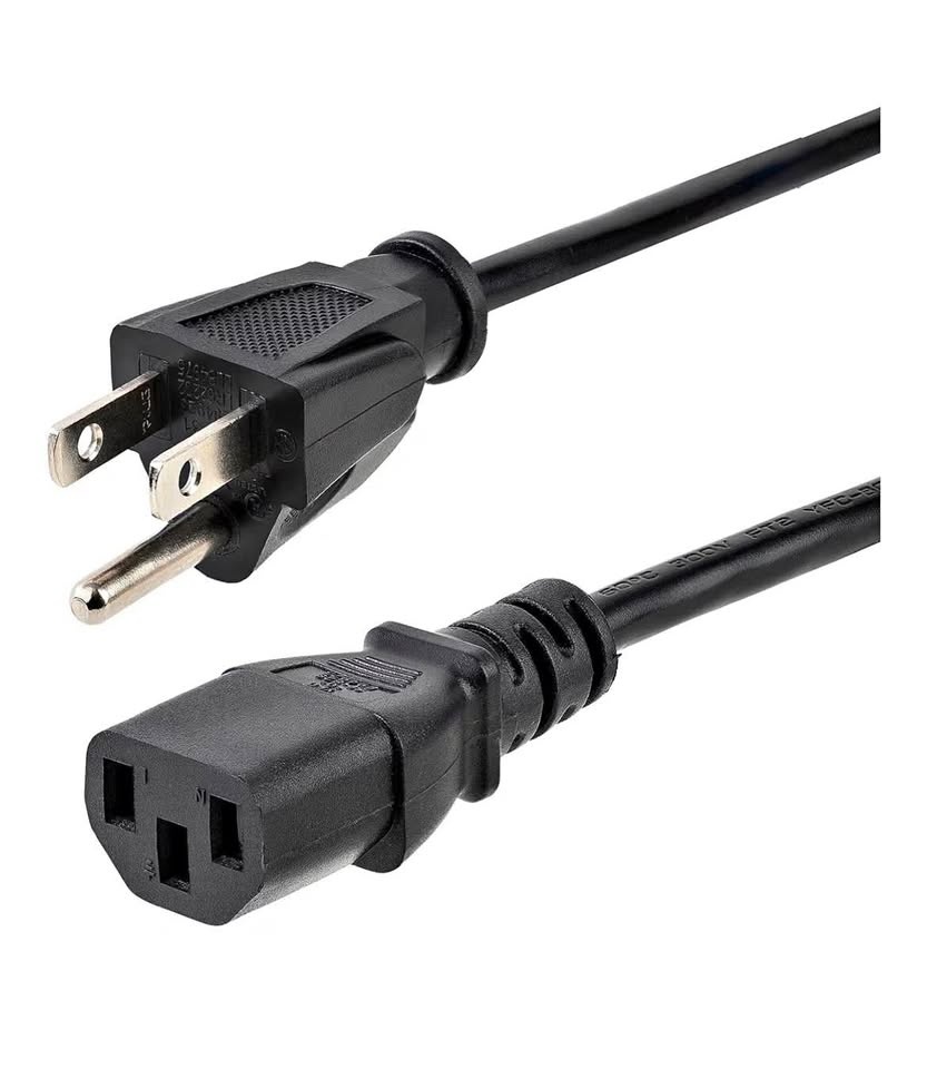 Power Cable – 3-Prong to IEC (Computer/Monitor Cord)