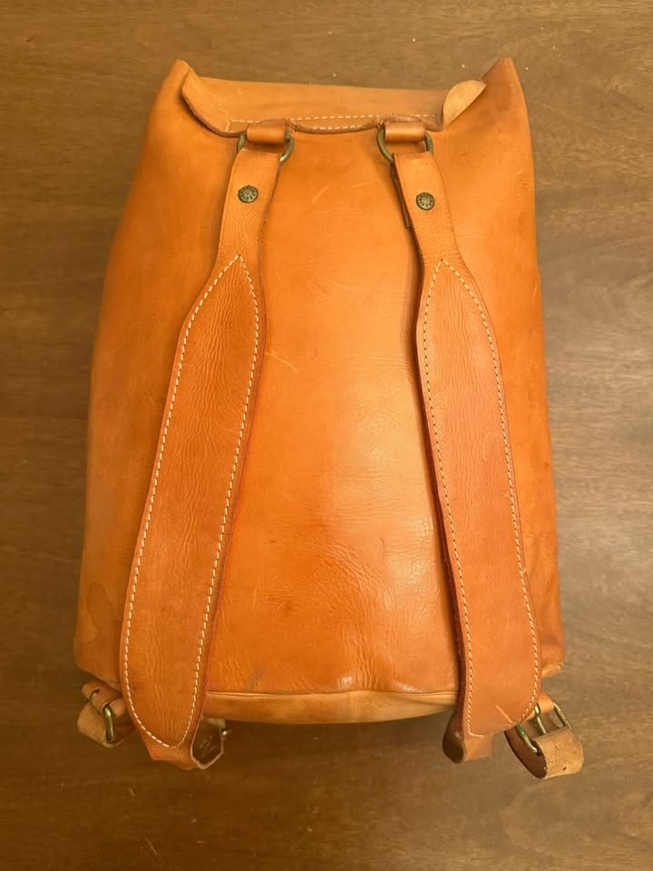 80s Vintage BREE Tan Leather Backpack - photo 2