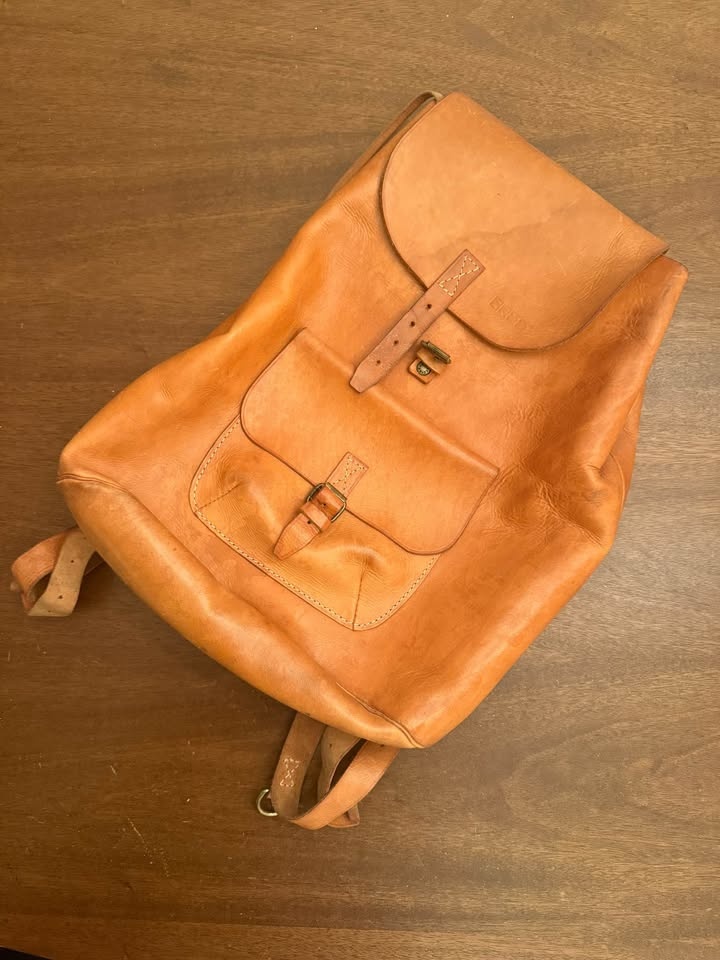 80s Vintage BREE Tan Leather Backpack - photo 5