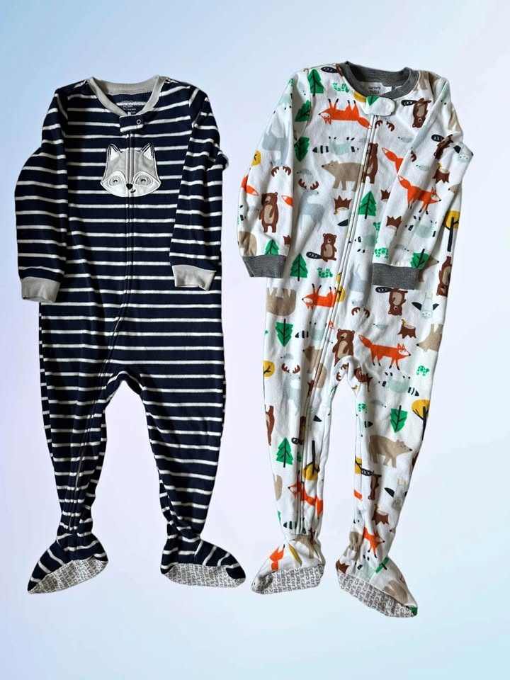 Two Cozy Fleece Footed Pajamas - Size 3T