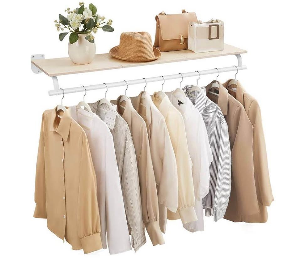 Wall Mounted Clothes Rack with Shelf | Modern Minimalist Design - photo 4