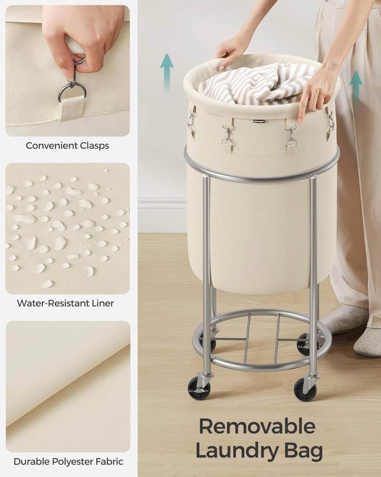 SONGMICS 18.5-Gallon Rolling Laundry Basket - New - photo 2