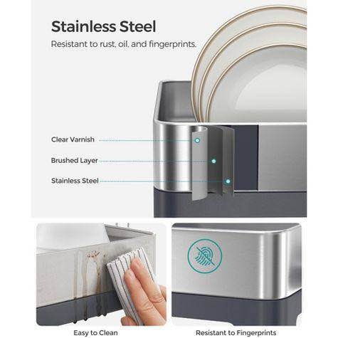 SONGMICS 1-Tier Dish Drying Rack - Brand New (Silver/Grey) - photo 3