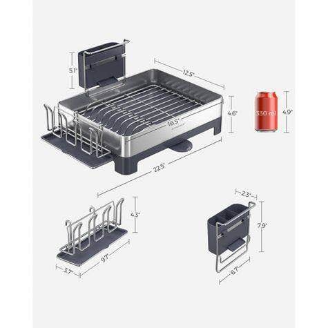 SONGMICS 1-Tier Dish Drying Rack - Brand New (Silver/Grey) - photo 4