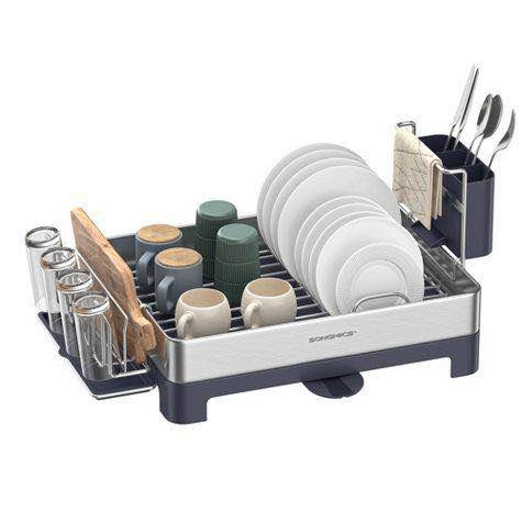 SONGMICS 1-Tier Dish Drying Rack - Brand New (Silver/Grey) - photo 5