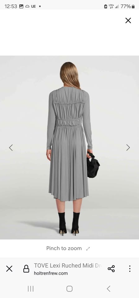 TOVE Ruched Tie Front Lexi Light Grey Semi-formal Dress - photo 2