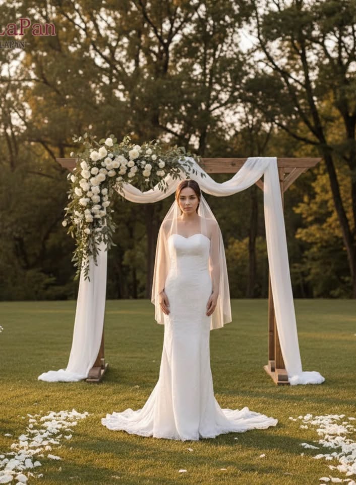 Soft white Veil with gem embellishments - photo 2