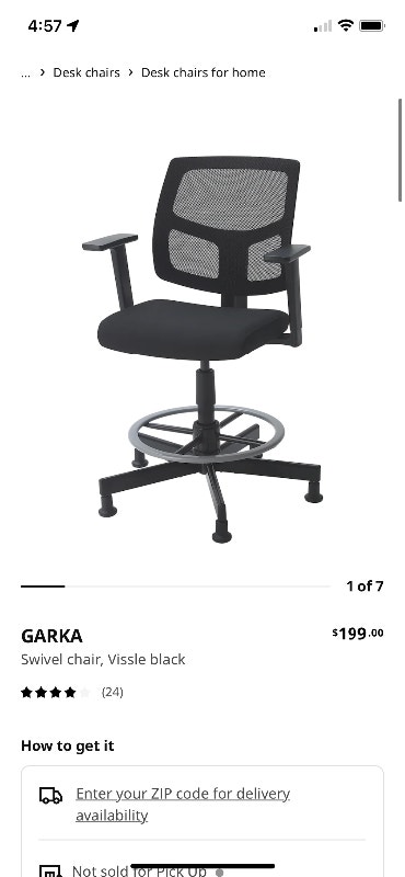 GARKA Swivel chair, Vissle black - Perfect Condition! - photo 3