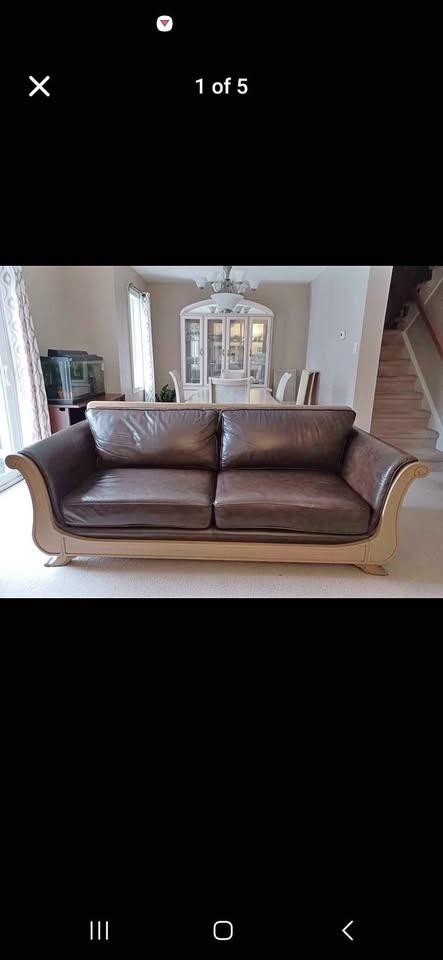 Leather Sofa, Loveseat and ottoman