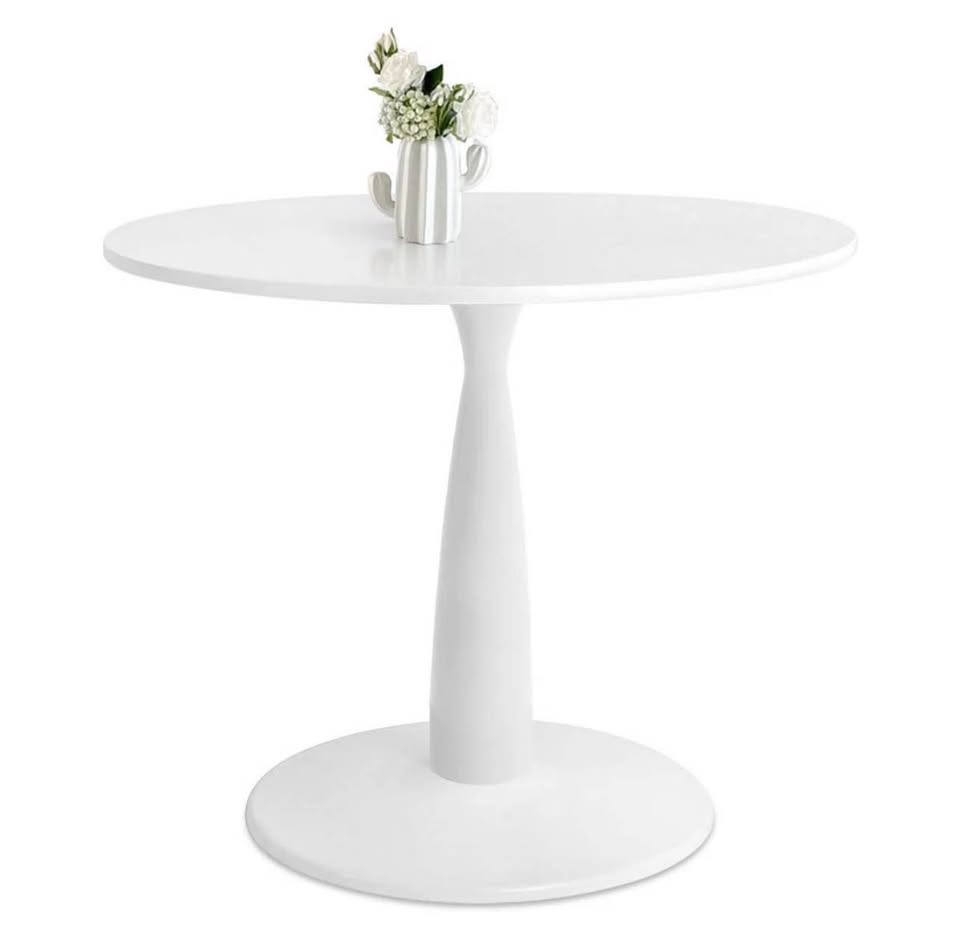 New 35" Round Pedestal Base White Dining Table - photo 2