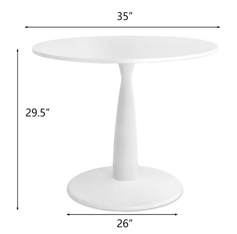 New 35" Round Pedestal Base White Dining Table - photo 4
