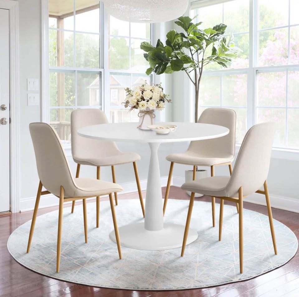 New 35" Round Pedestal Base White Dining Table - photo 5