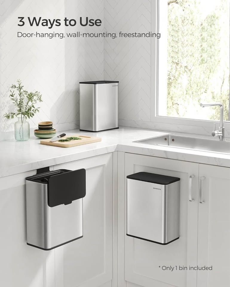 New SONGMICS Step Trash Can - Stainless Steel - photo 3