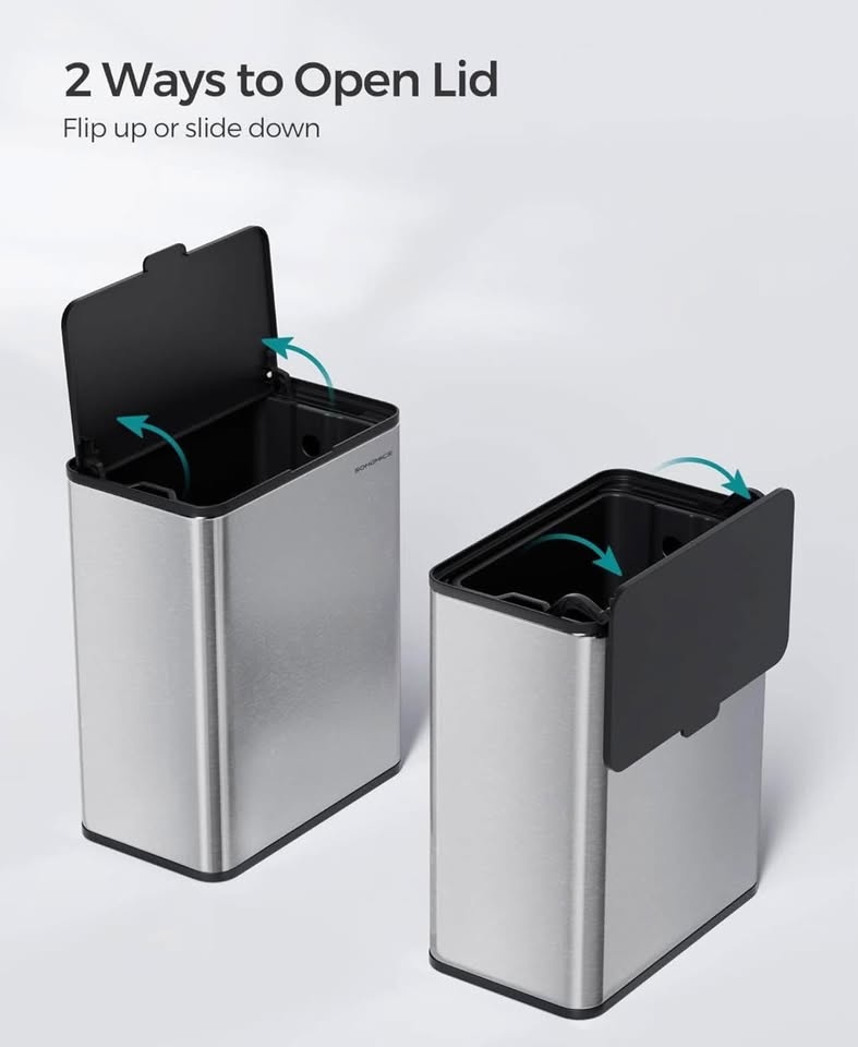 New SONGMICS Step Trash Can - Stainless Steel - photo 5