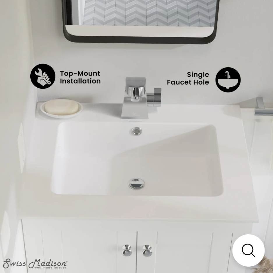 New Voltaire 25 Vanity Top Sink - Single Faucet Hole - photo 3