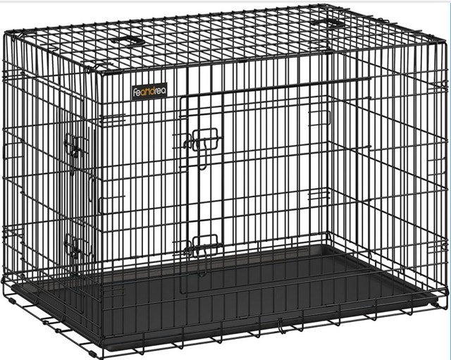 New-Dog Crate, 42.1-Inch Foldable, Removable Tray, UPPD42H