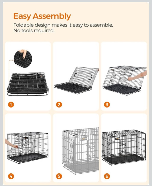 New-Dog Crate, 42.1-Inch Foldable, Removable Tray, UPPD42H - photo 3