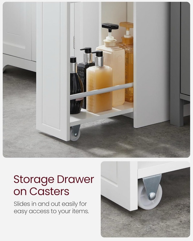 Slim Storage Cabinet with Drawers - White - photo 5