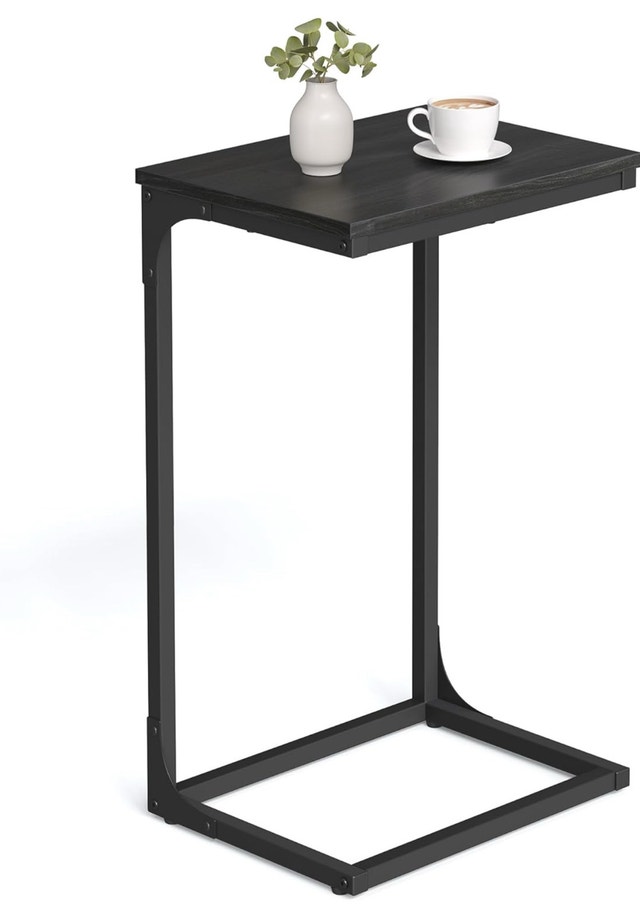 C-Shaped End Table, Side Table for Sofa