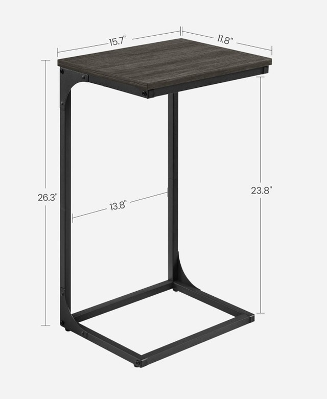 C-Shaped End Table, Side Table for Sofa - photo 3