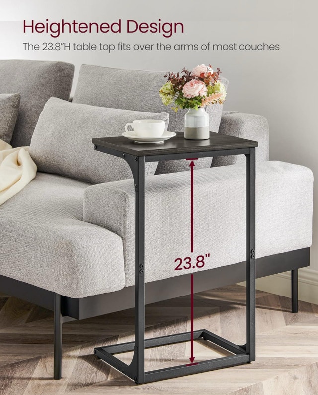 C-Shaped End Table, Side Table for Sofa - photo 4