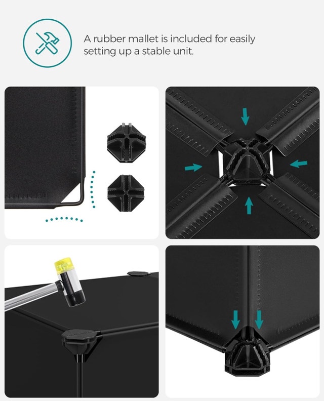 10-Tier Shoe Rack Cube Storage Organizer - Black - photo 5