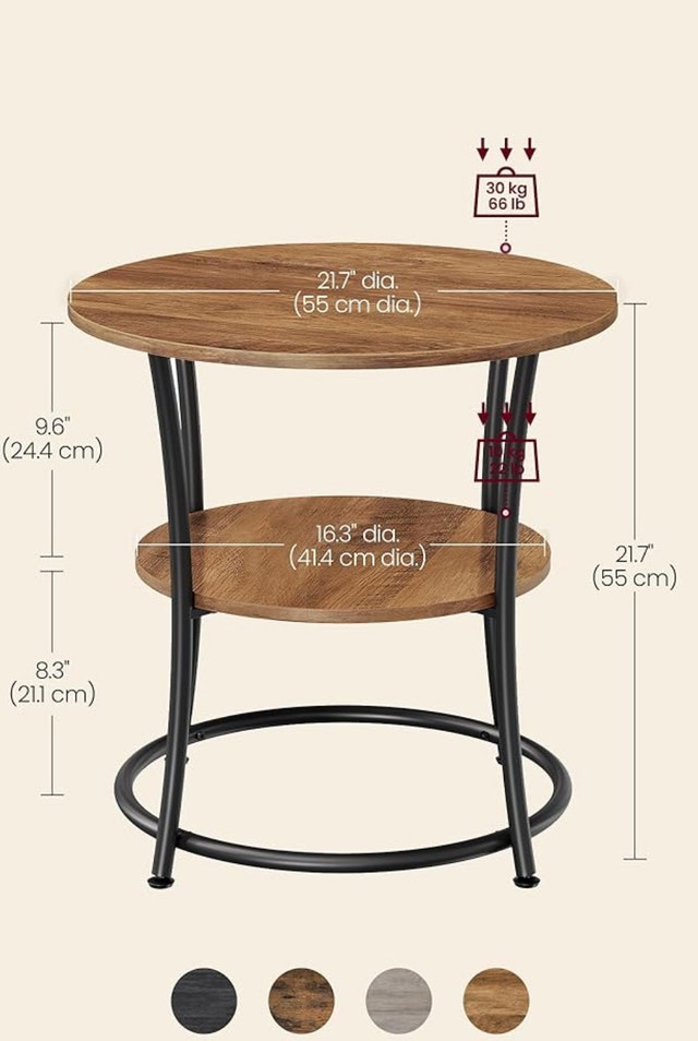 New Round Side Table, 2-Tier, ULET056B41 - photo 2