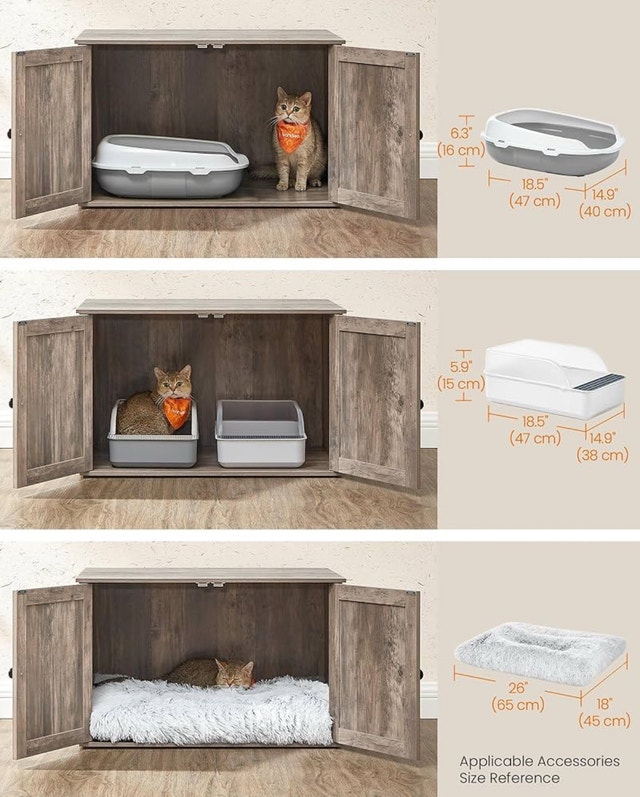 New Cat Litter Box Indoor Cat House End Table - photo 3