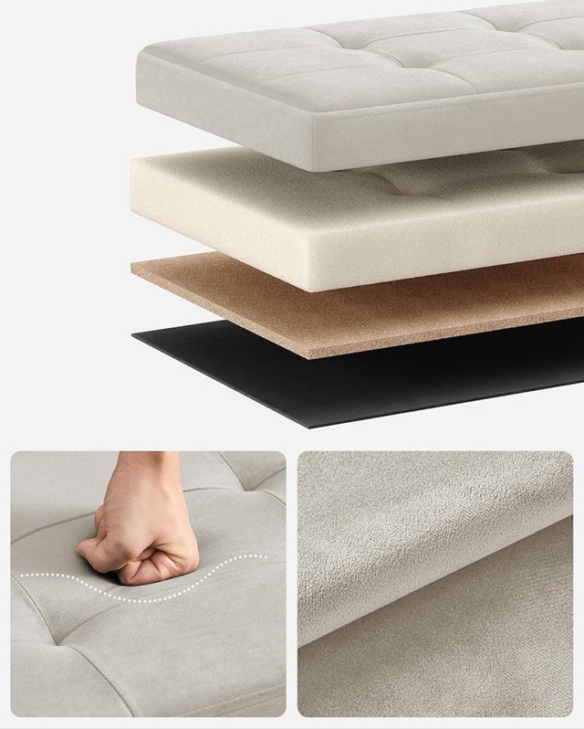 Folding Storage Bench/Ottoman - Holds 300kg - photo 4