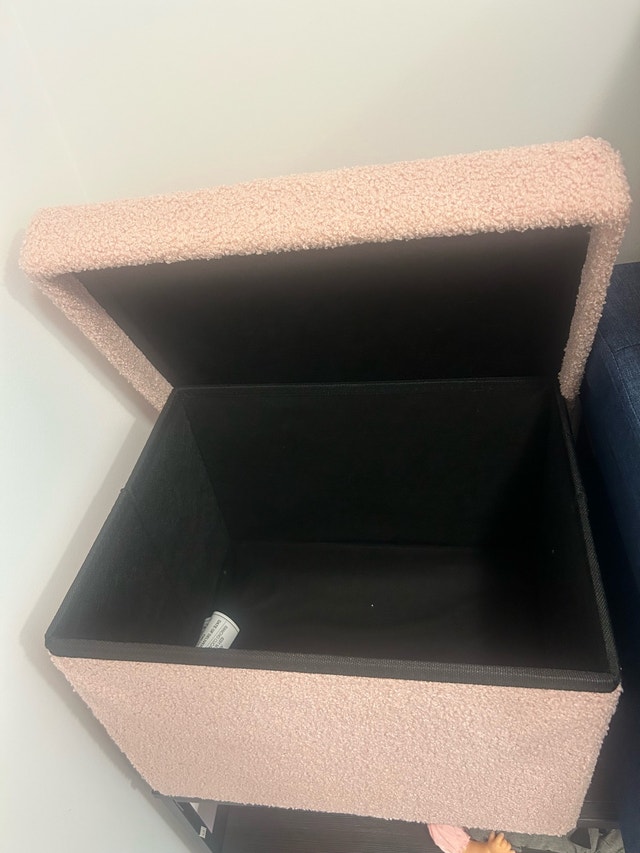 New Storage Ottoman Foot Stool - Pink Sherpa - photo 2