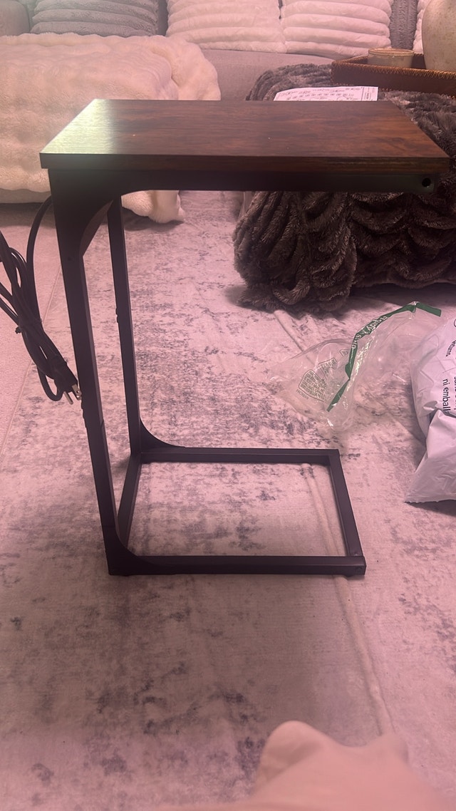 VASAGLE Side Table with Charging Station - photo 3