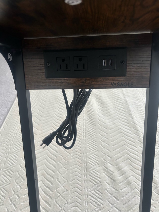VASAGLE Side Table with Charging Station - photo 4