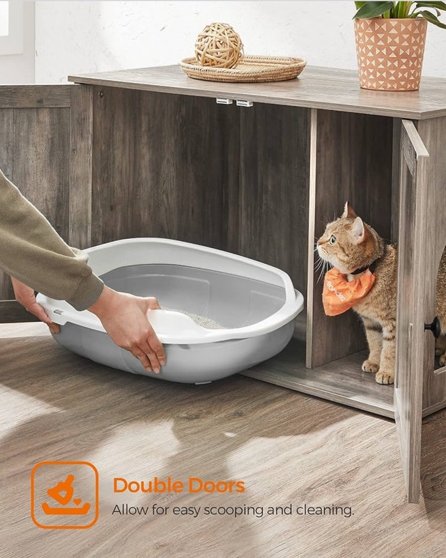 Feandrea Cat Litter Box Enclosure, Litter Box Furniture - photo 4